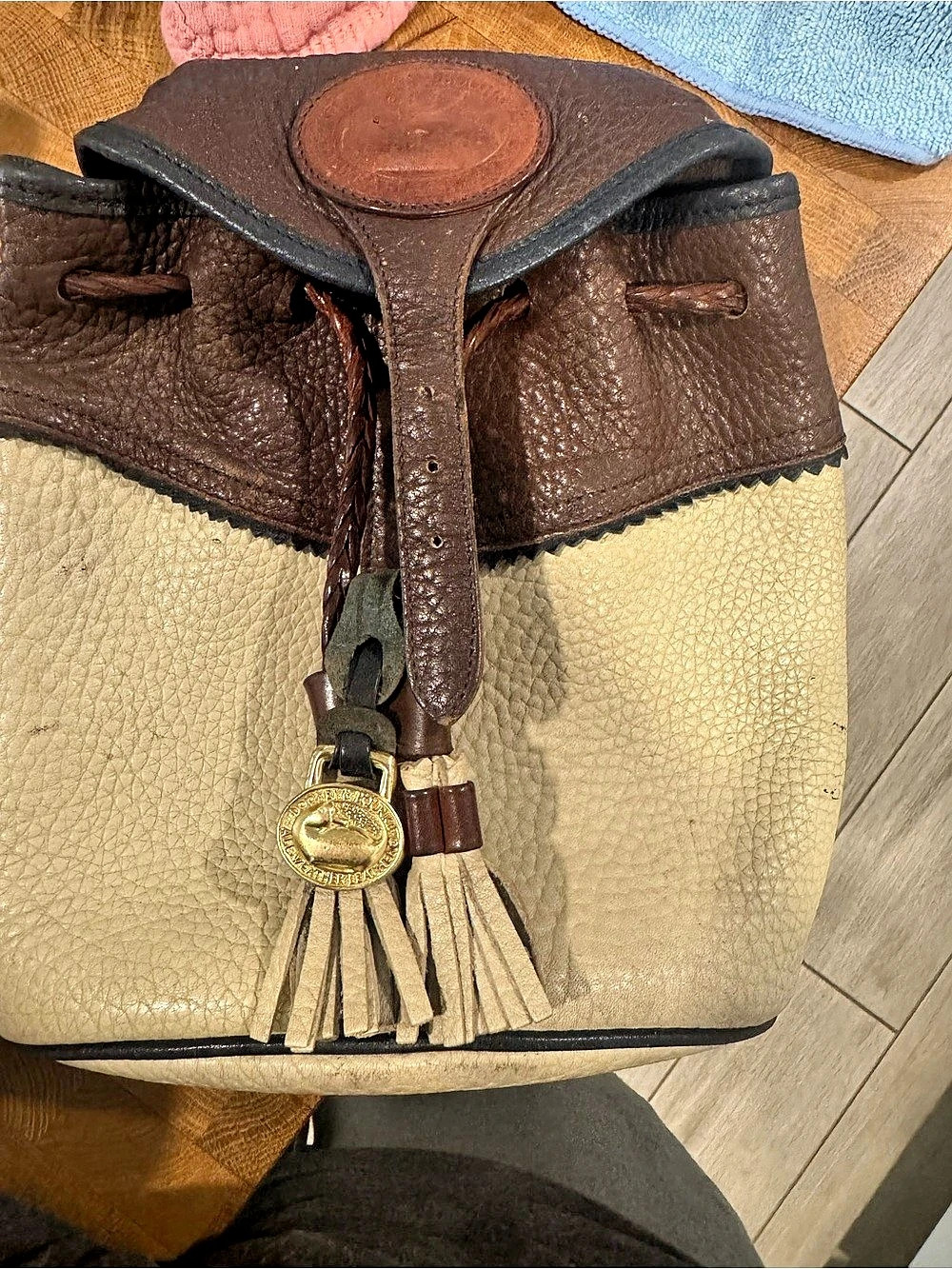 Dooney & Bourke All Weather Leather Mini Backpack Brown & Cream